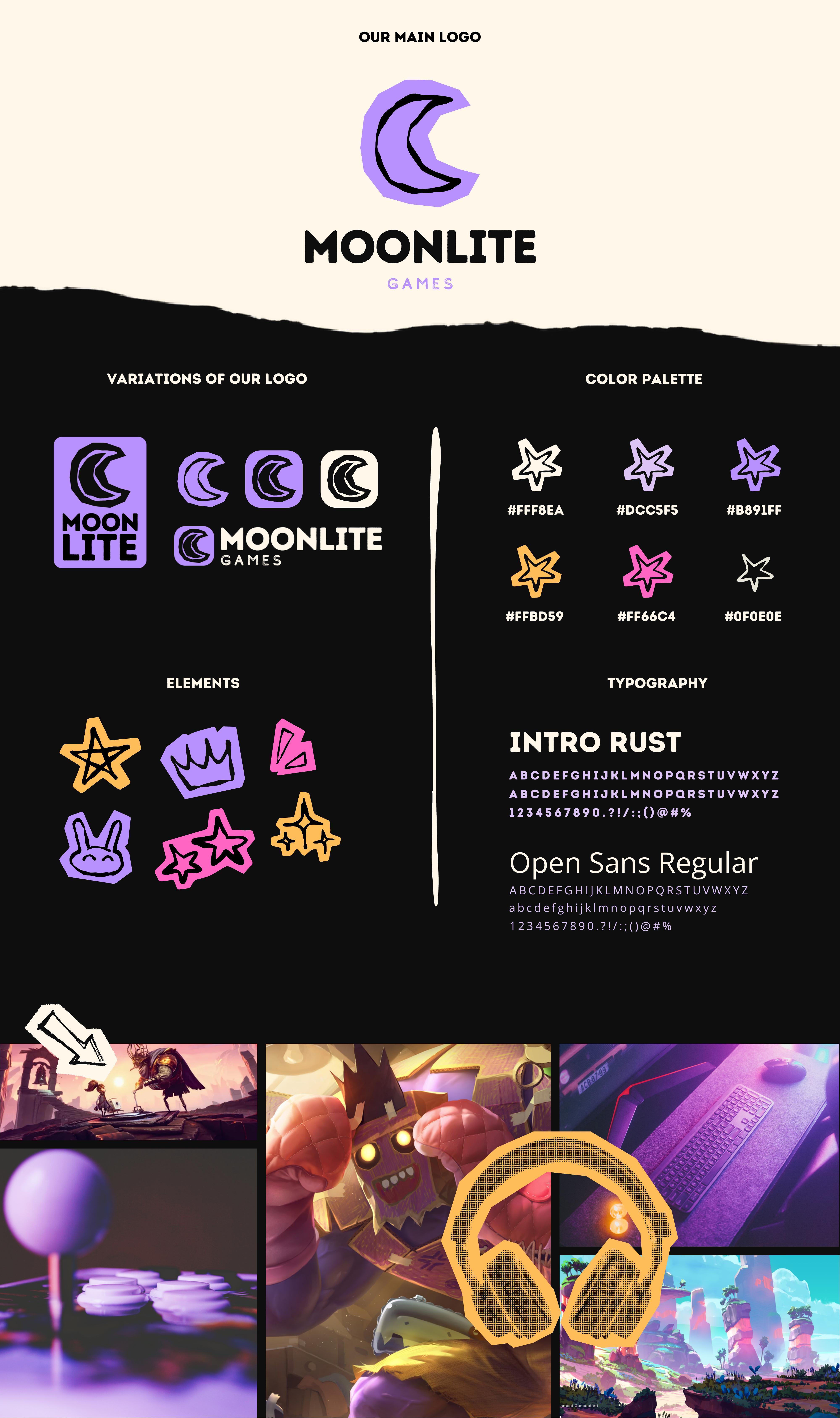 Moonlite Games brand board