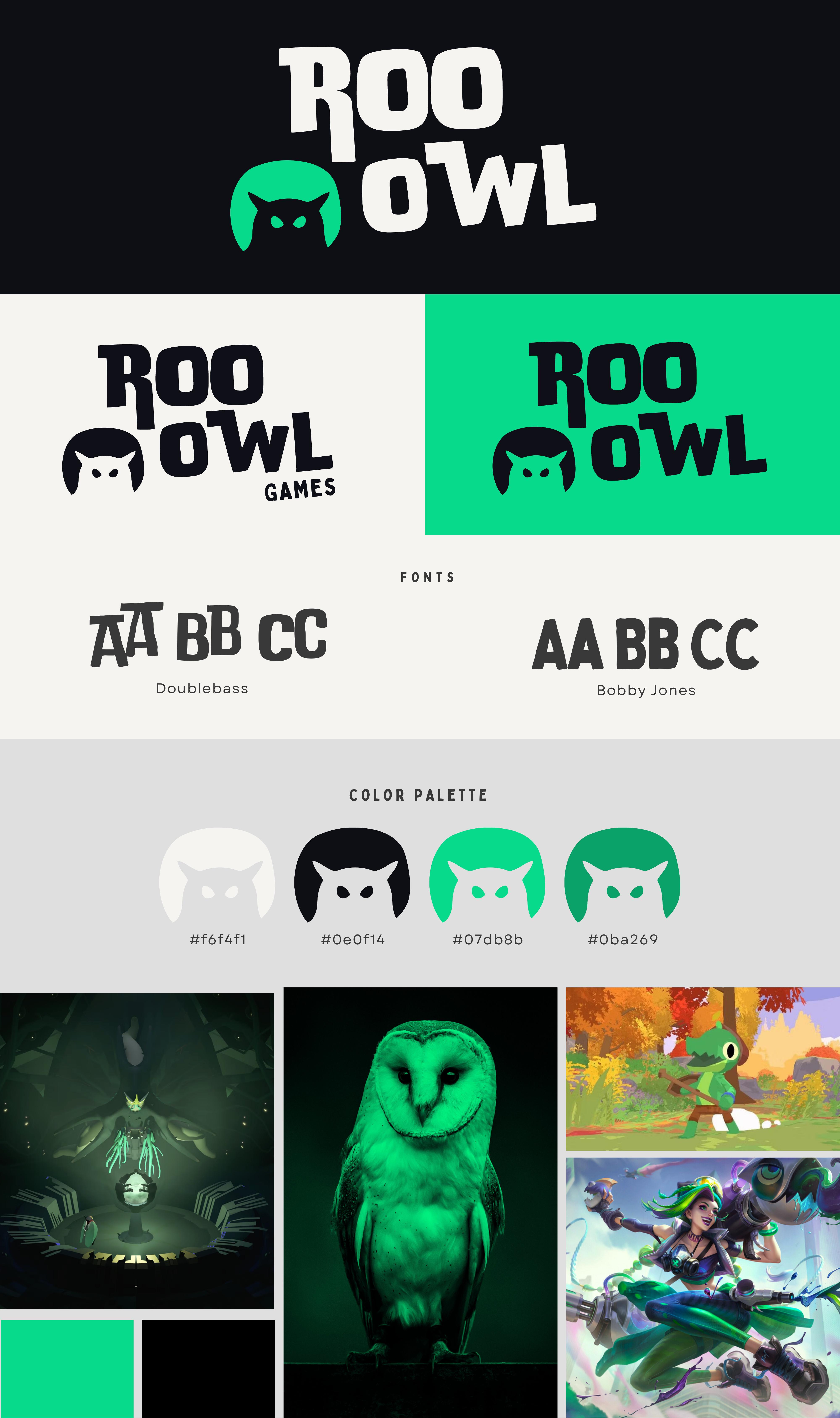 Roo Owl Games brand board
